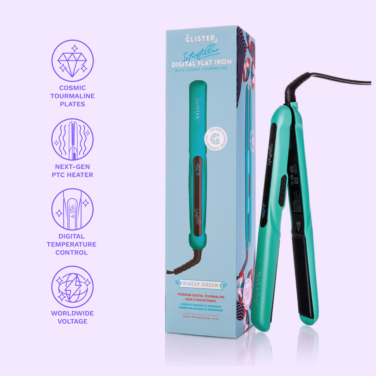 Interstellar 1.25" Digital Flat Iron with Cosmic Tourmaline