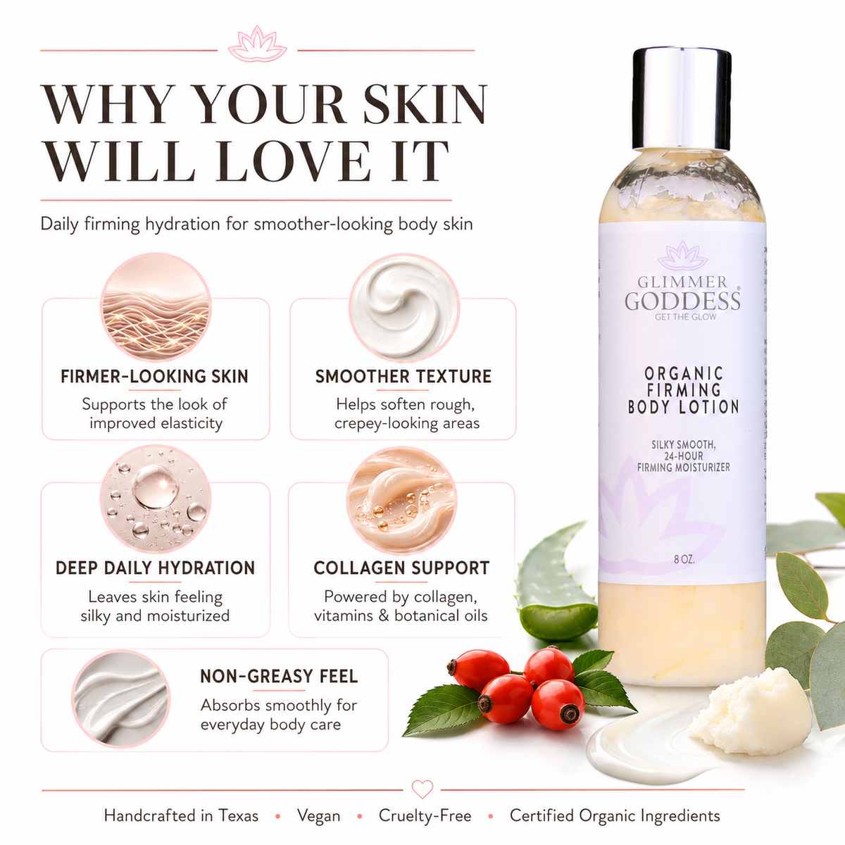 Organic Firming Body Lotion – Skin Tightening Formula